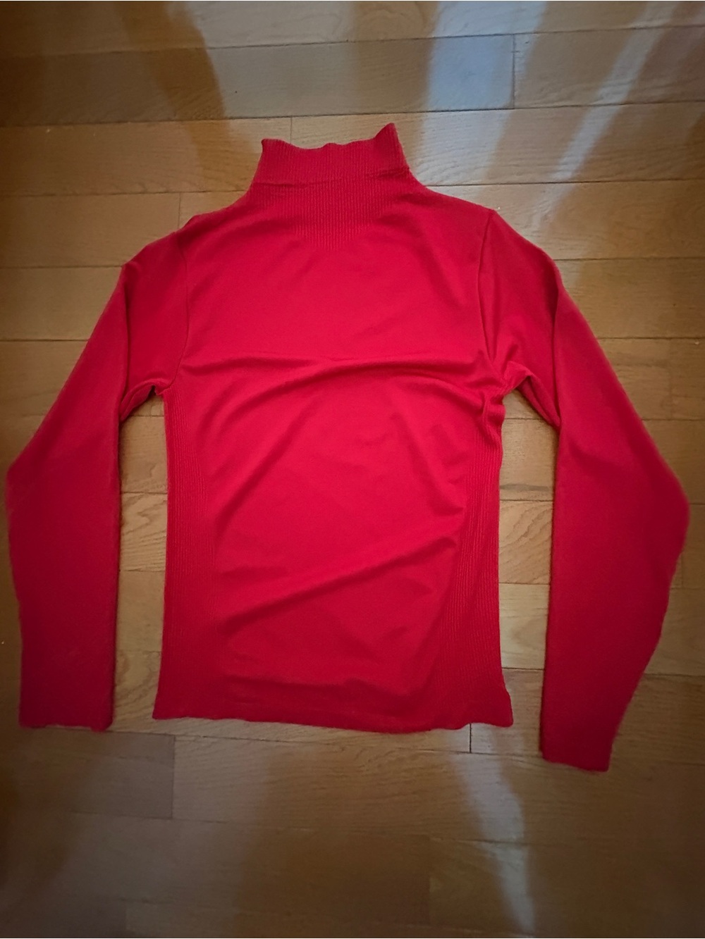 Cotton Candy Red Turtleneck Slim Knit Sweater